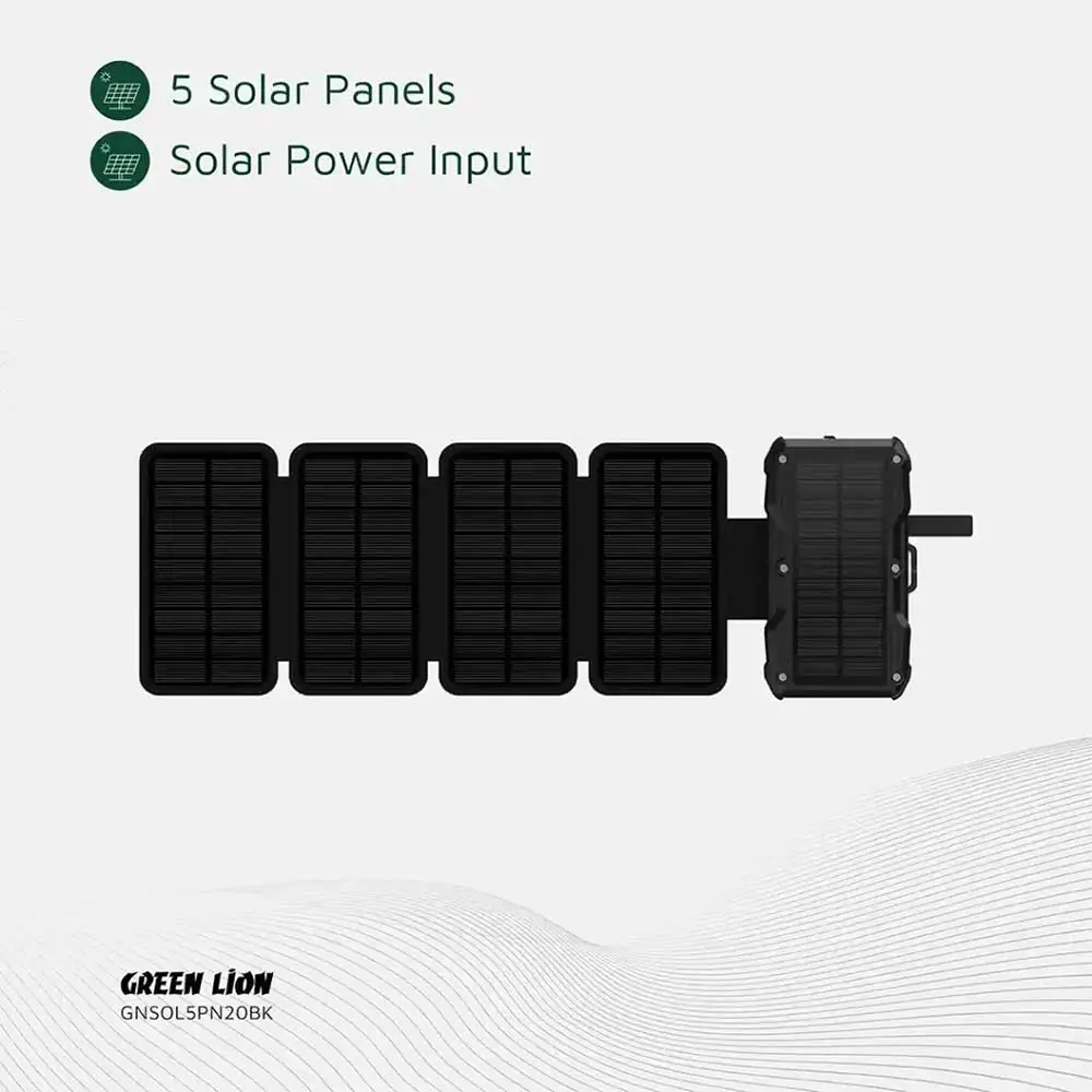  Green Lion Solar 5-Panel 20000mAh Power Bank PD20W GL-PX27
