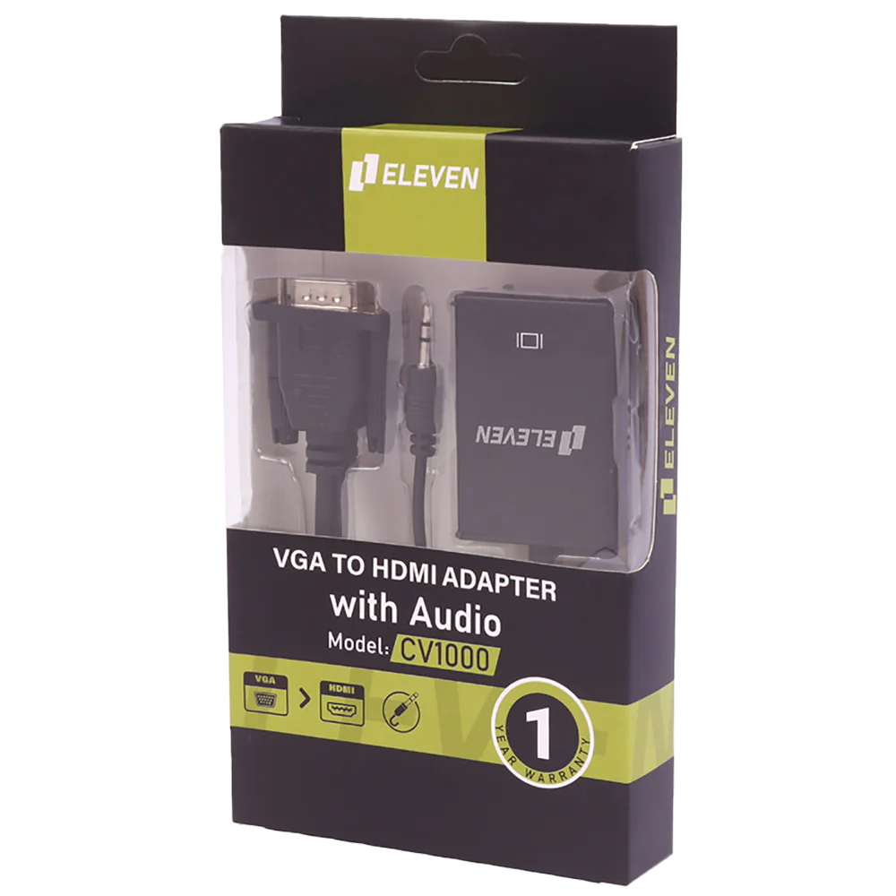 Eleven CV1000 VGA To HDMI Adapter With Audio Cable