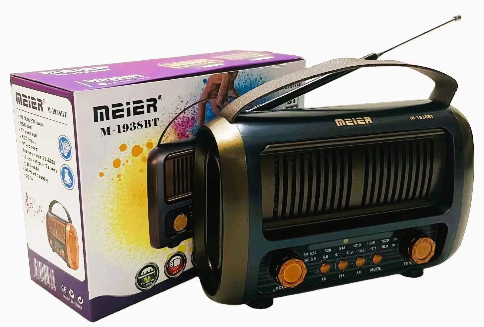 Meier bluetooth speaker radio model M-1938BT