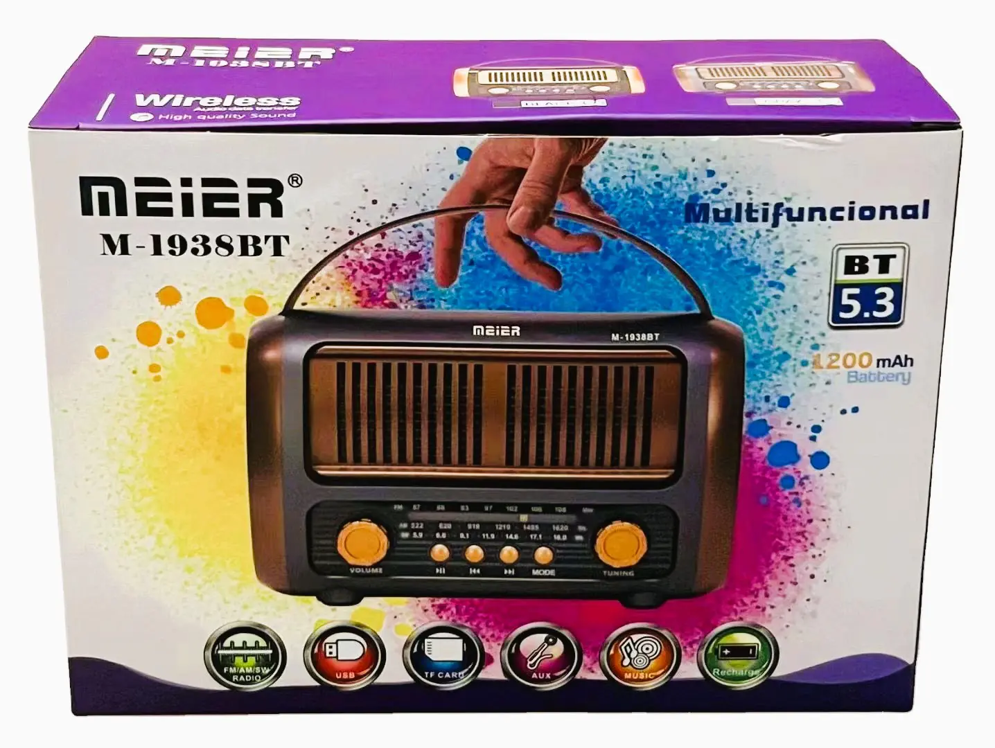 Meier bluetooth speaker radio model M-1938BT