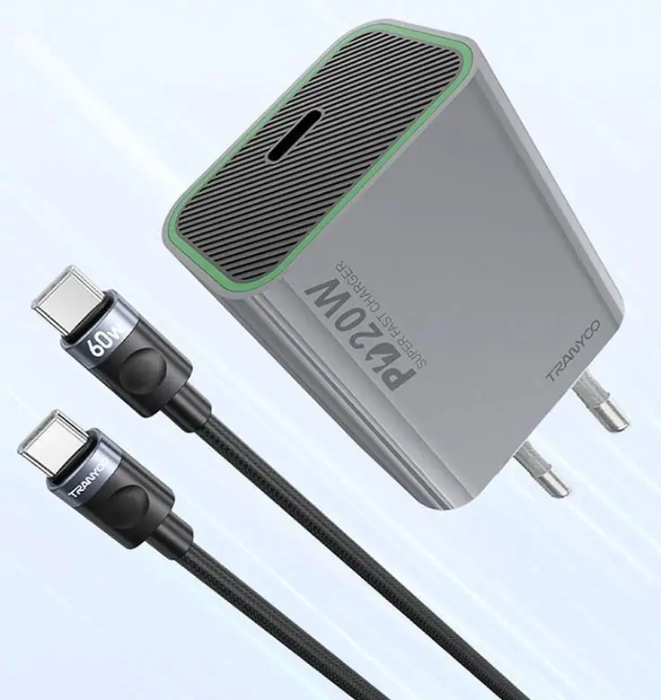 Tranyoo T-EU7 C Super Fast Wall Charger 20W with Type-C cable