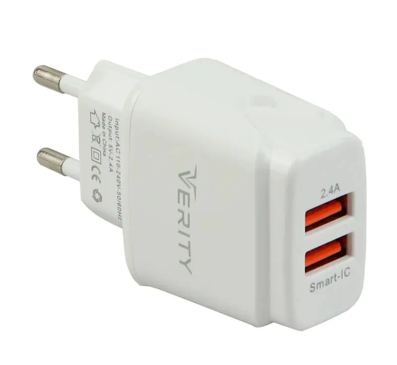 Verity AP2122 2Port 2.4A fast charger with microUSB cable