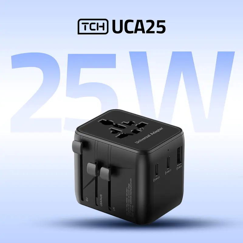 شارژر دیواری 25 وات 3 پورت تی سی اچ مدل UCA25