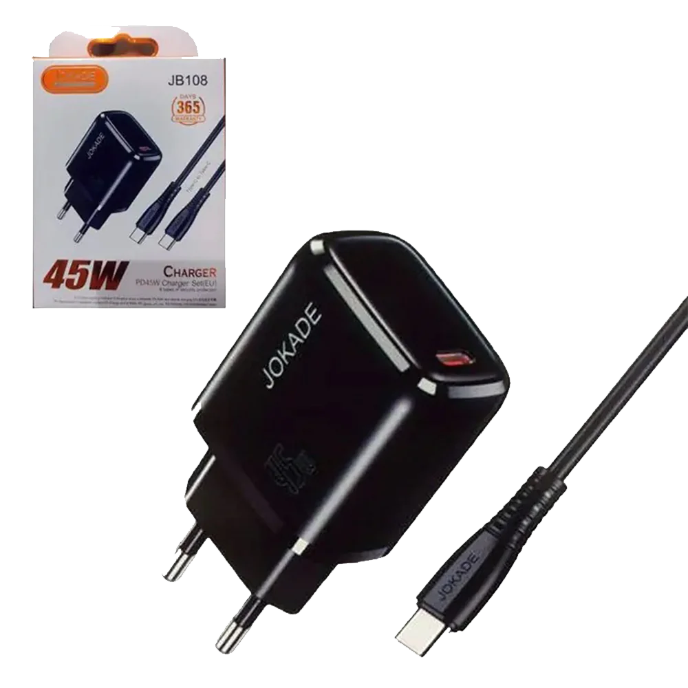 شارژر دیواری 45 وات دو سر تایپ سی Jokade مدل JB108