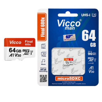 مموری میکرو 64 گیگ ویکومن Vicco Man Final 600x Plus U3 V30 A1 90MB/s مموری میکرو 64 گیگ ویکومن Vicco Man Final 600x Plus U3 V30 A1 90MB/s