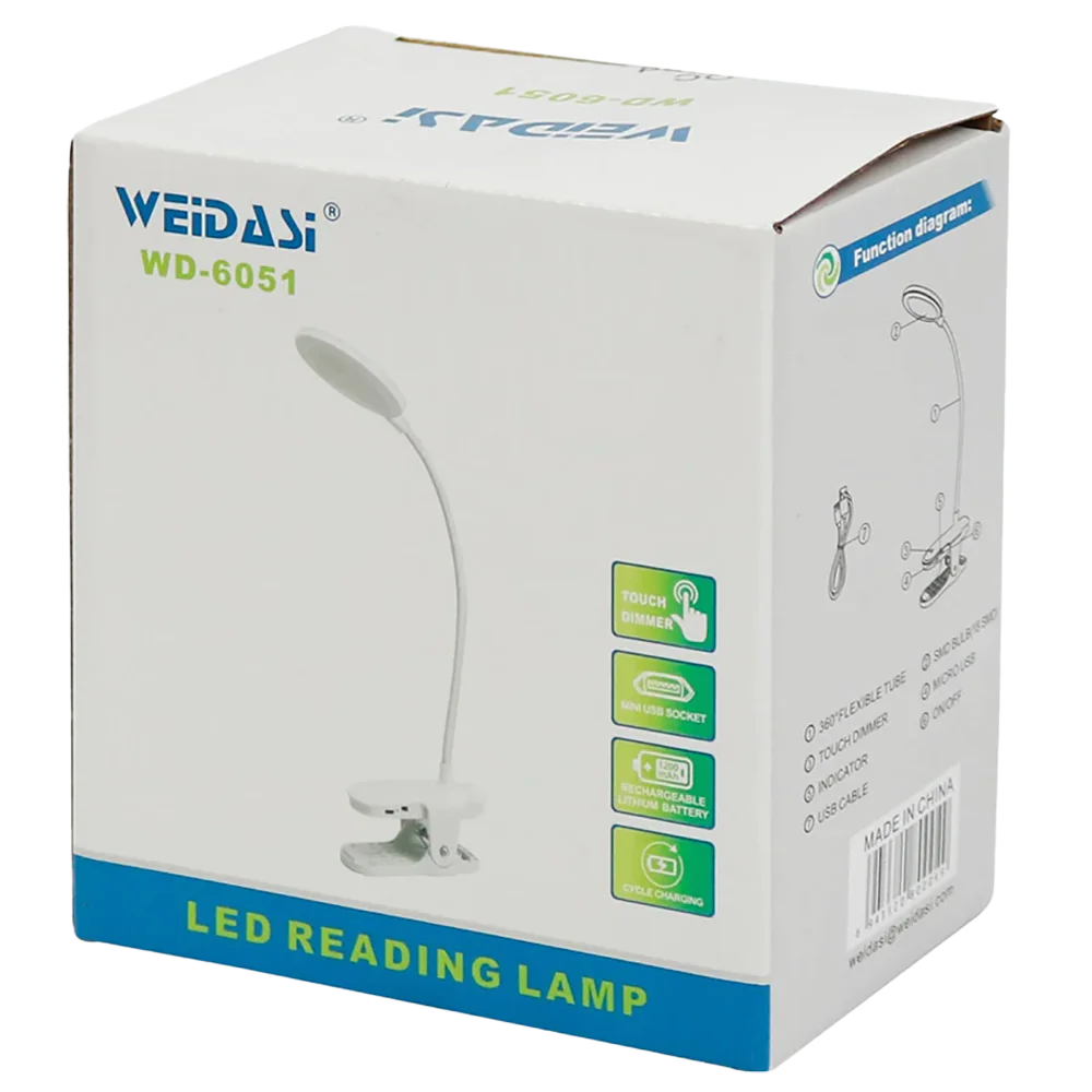 چراغ مطالعه شارژی ویداسی Weidasi WD-6051