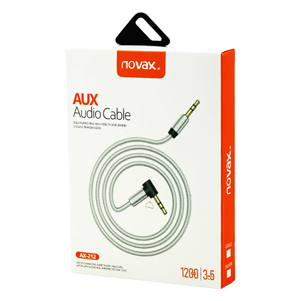 کابل فلزی AUX نواکس AX-212 یکسر L طول 1.2 متر