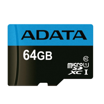 کارت حافظه microSDHC ای دیتا مدل Premier V10 A1 کلاس 10 استاندارد UHS-I سرعت 85MBps همراه با آداپتور SD ظرفیت 64 گیگابایت
