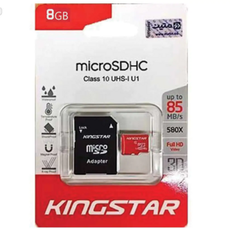 کارت حافظه microSDHC کینگ استار کلاس 10 استاندارد UHS-I U1 سرعت 85MBps همراه با آداپتور SD ظرفیت 8 گیگابایت